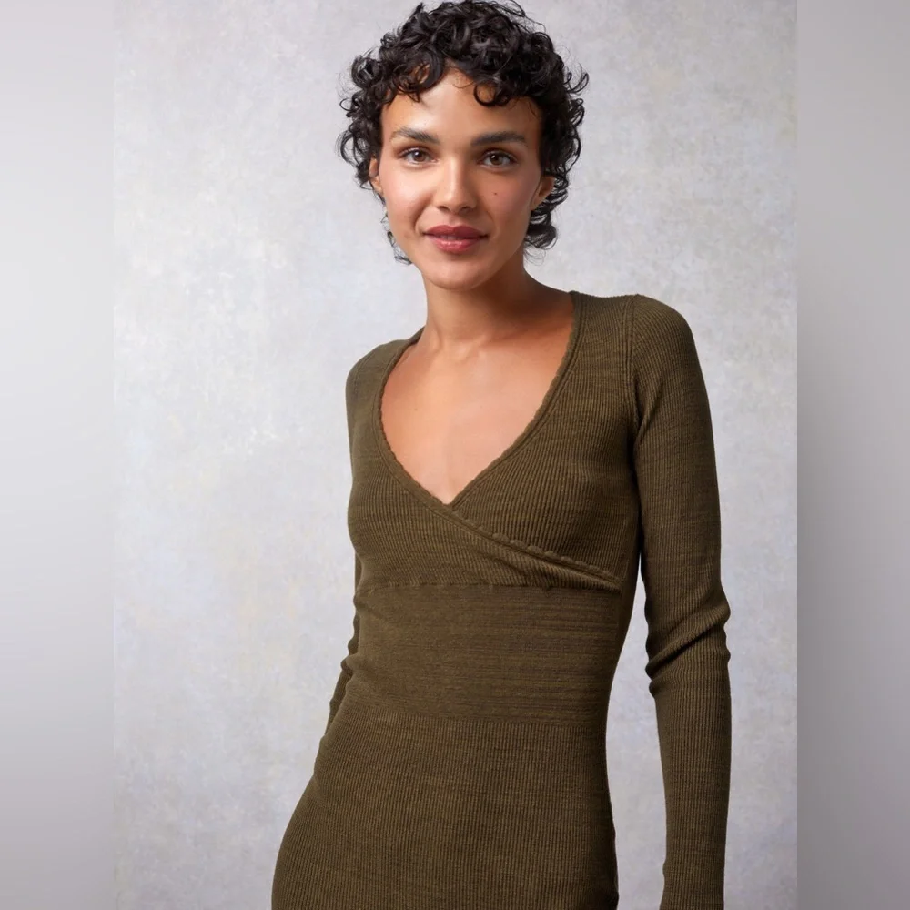 Rouje Olive Long Sleeve Dress - Picture 4 of 10